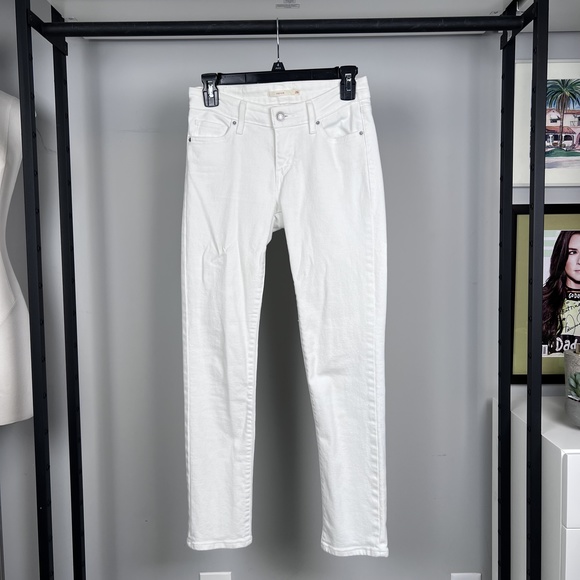 ON THRED UP - Levi's White Denim 712 Slim Size 26 - Picture 2 of 15